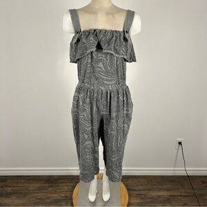B + AB Gray Patterned Jumpsuit 38